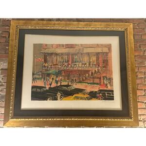 Leroy Neiman 21 Club signed numbered serigraph NYC Wall Street Framed XL